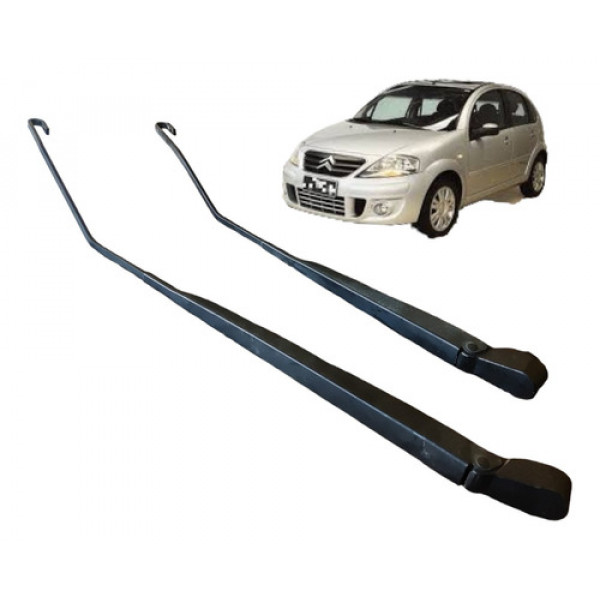 Par De Braço Limpador Para-brisa Dianteiro Citroen C3 2007