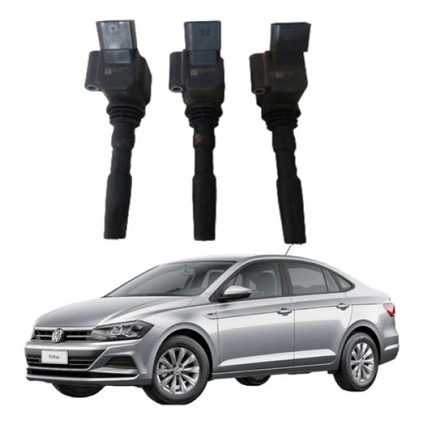 Jogo 3 Bobinas Volkswagen Virtus 1.0 Tsi 2018/19